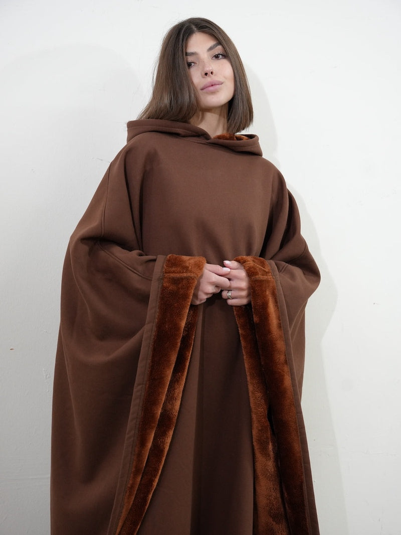 Unisex Fleece Poncho With Hood | Winter