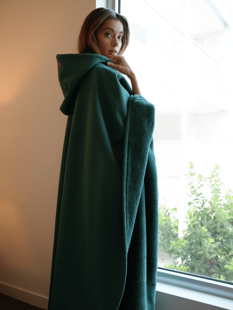 Unisex Fleece Poncho With Hood | Winter