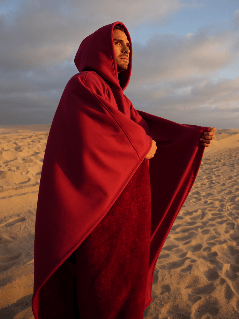 Unisex Fleece Poncho With Hood | Winter