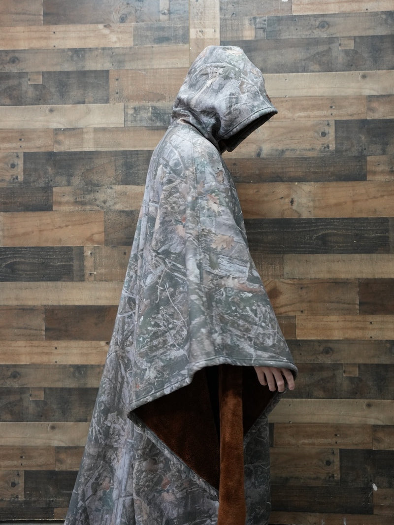 Unisex Fleece Poncho With Hood | Winter