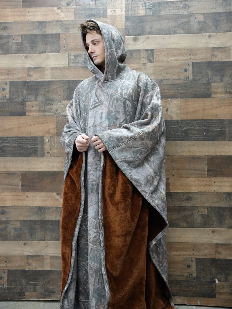 Unisex Fleece Poncho With Hood | Winter