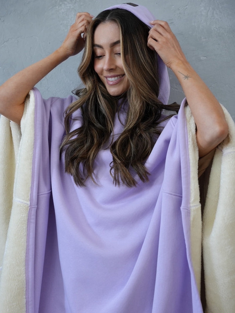Unisex Fleece Poncho With Hood | Winter