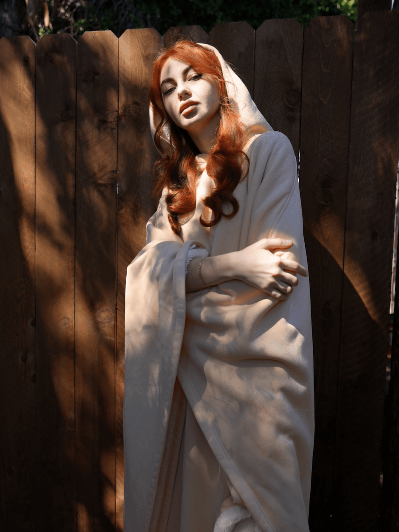 Unisex Fleece Poncho With Hood | Winter