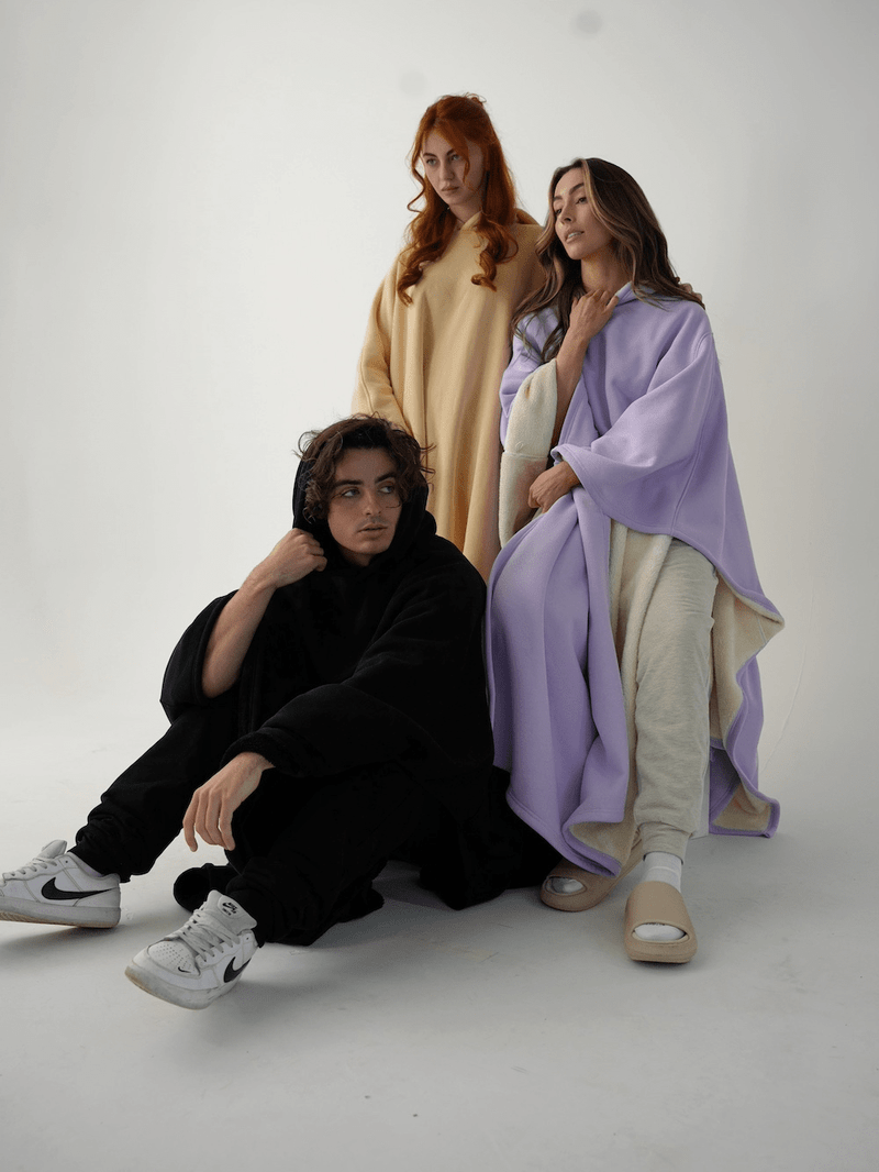Unisex Fleece Poncho With Hood | Winter