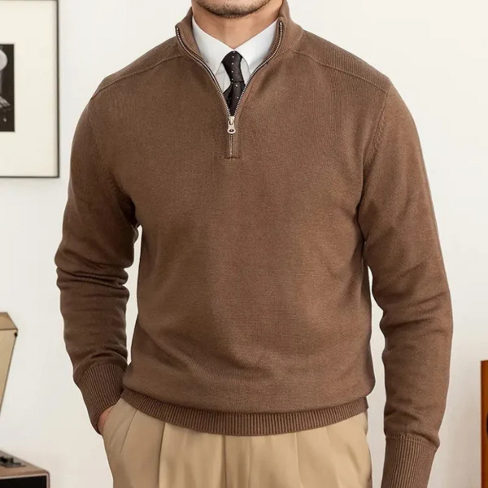 Vntura | Cotton Half-Zip Sweater