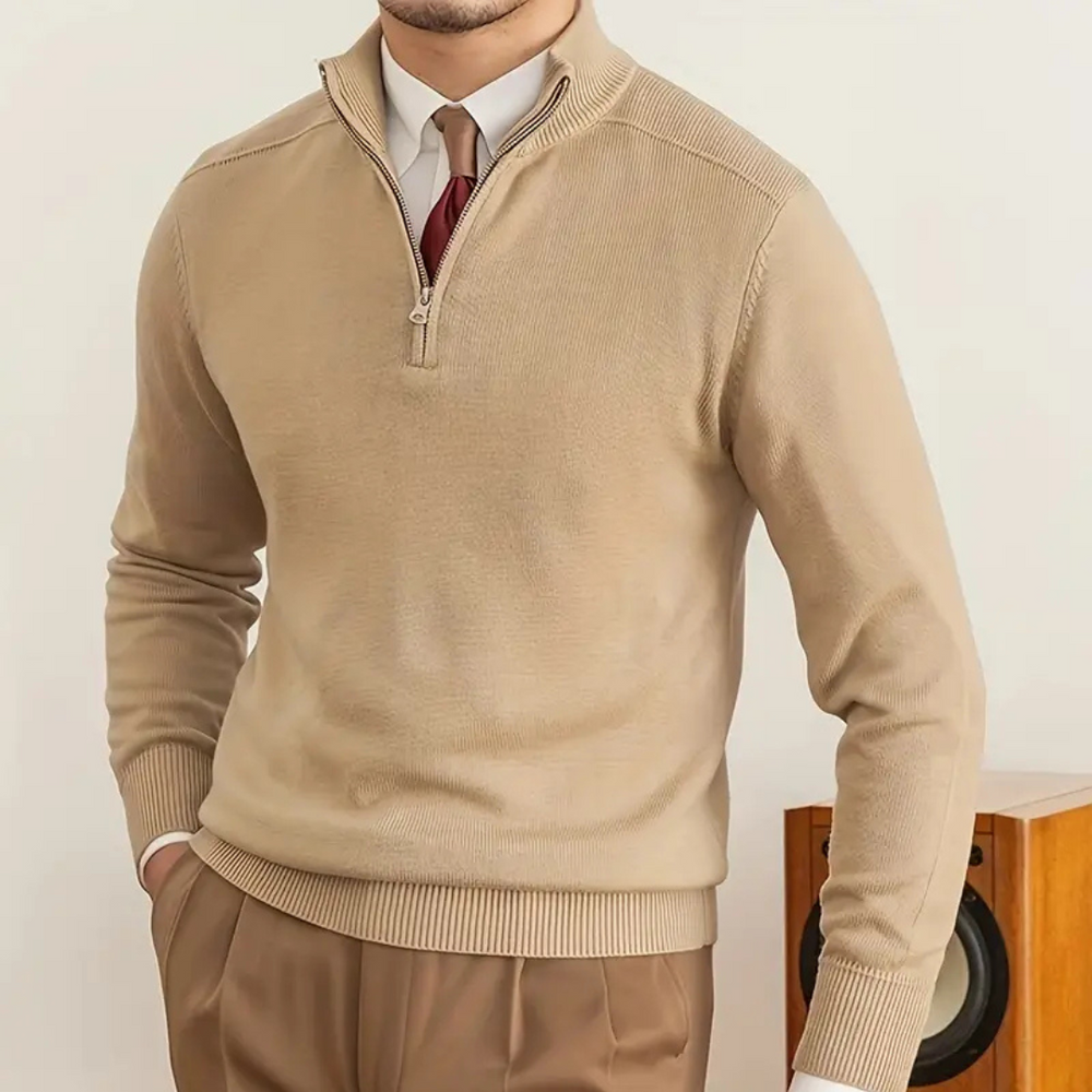 Vntura | Cotton Half-Zip Sweater