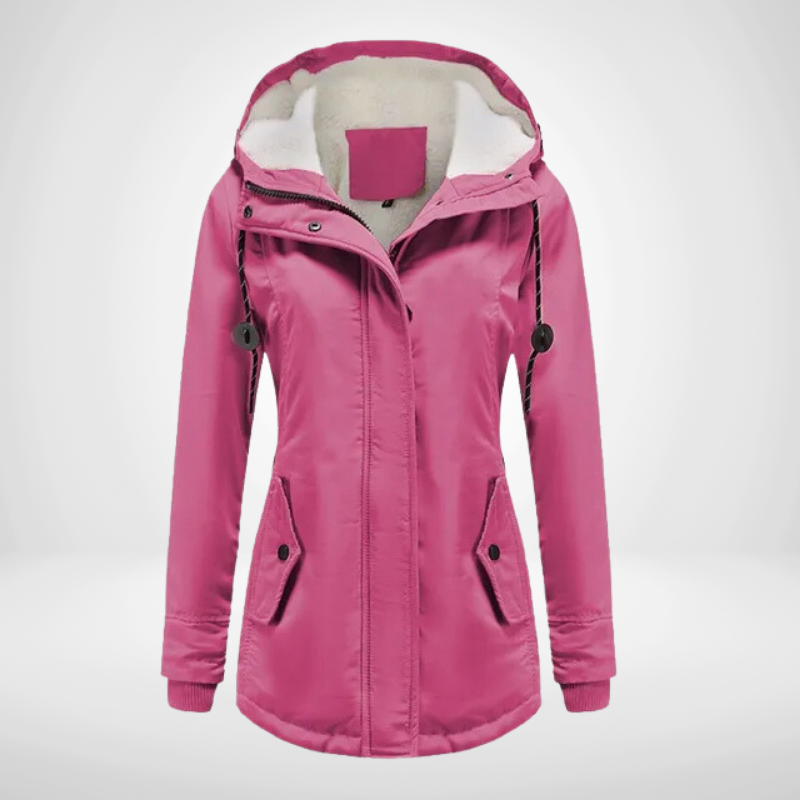 Warm Rain Jacket Women’s Hooded Coat | Fleece-Lined