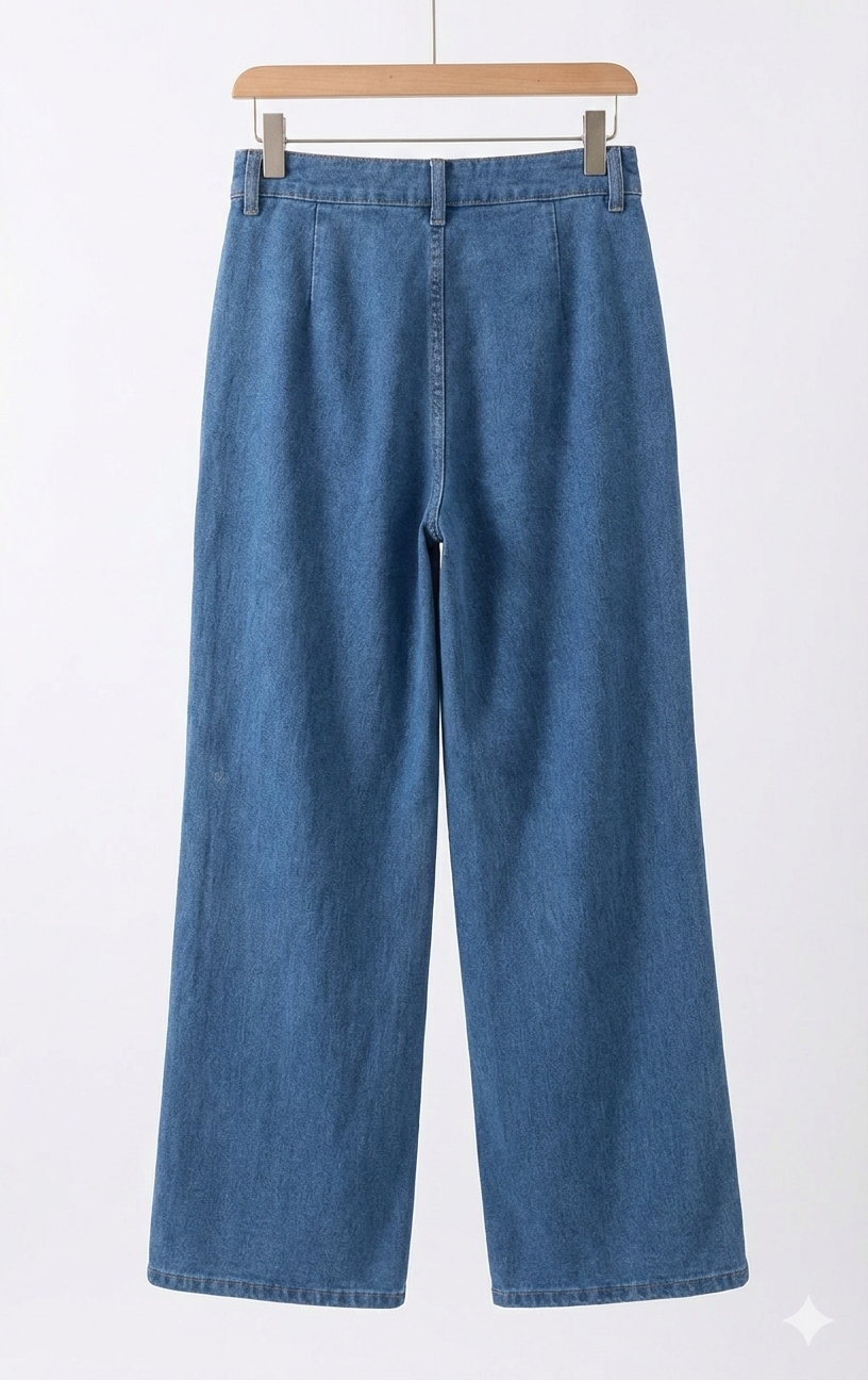 Wide Leg Baggy Jeans High Waisted Women's Pants | Work