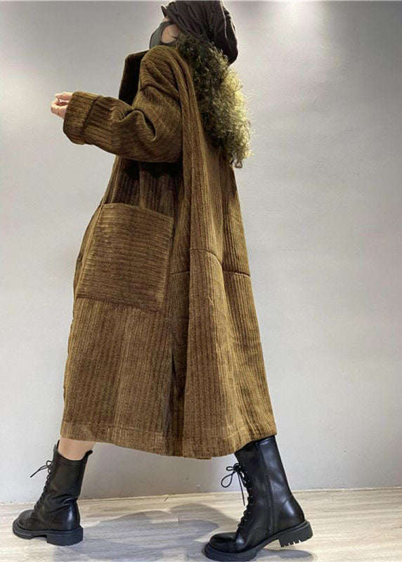 Winter Women's Coat With Button Front & Pockets | Long