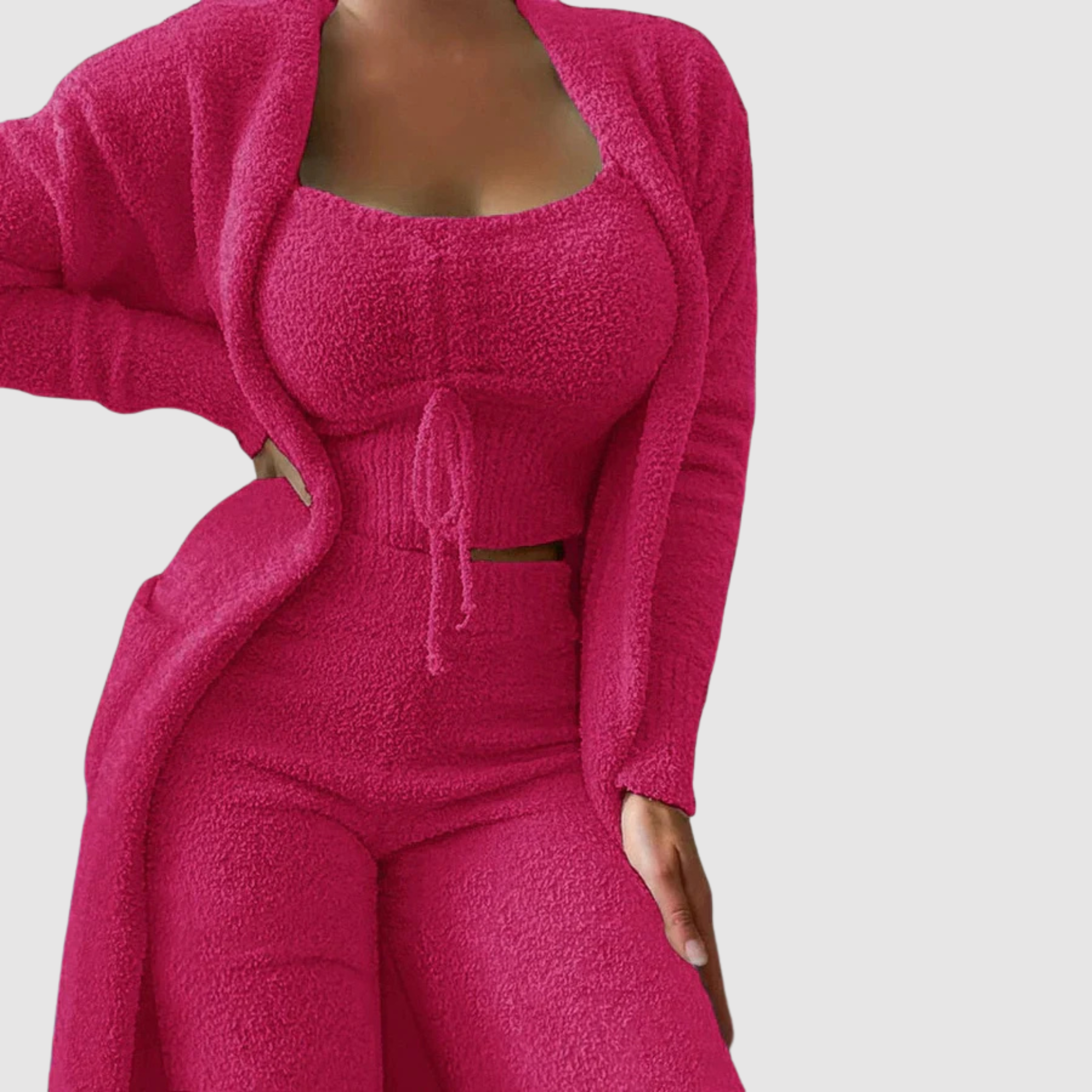 Women Christmas Pyjamas 3-Piece Set Cardigan | Festive