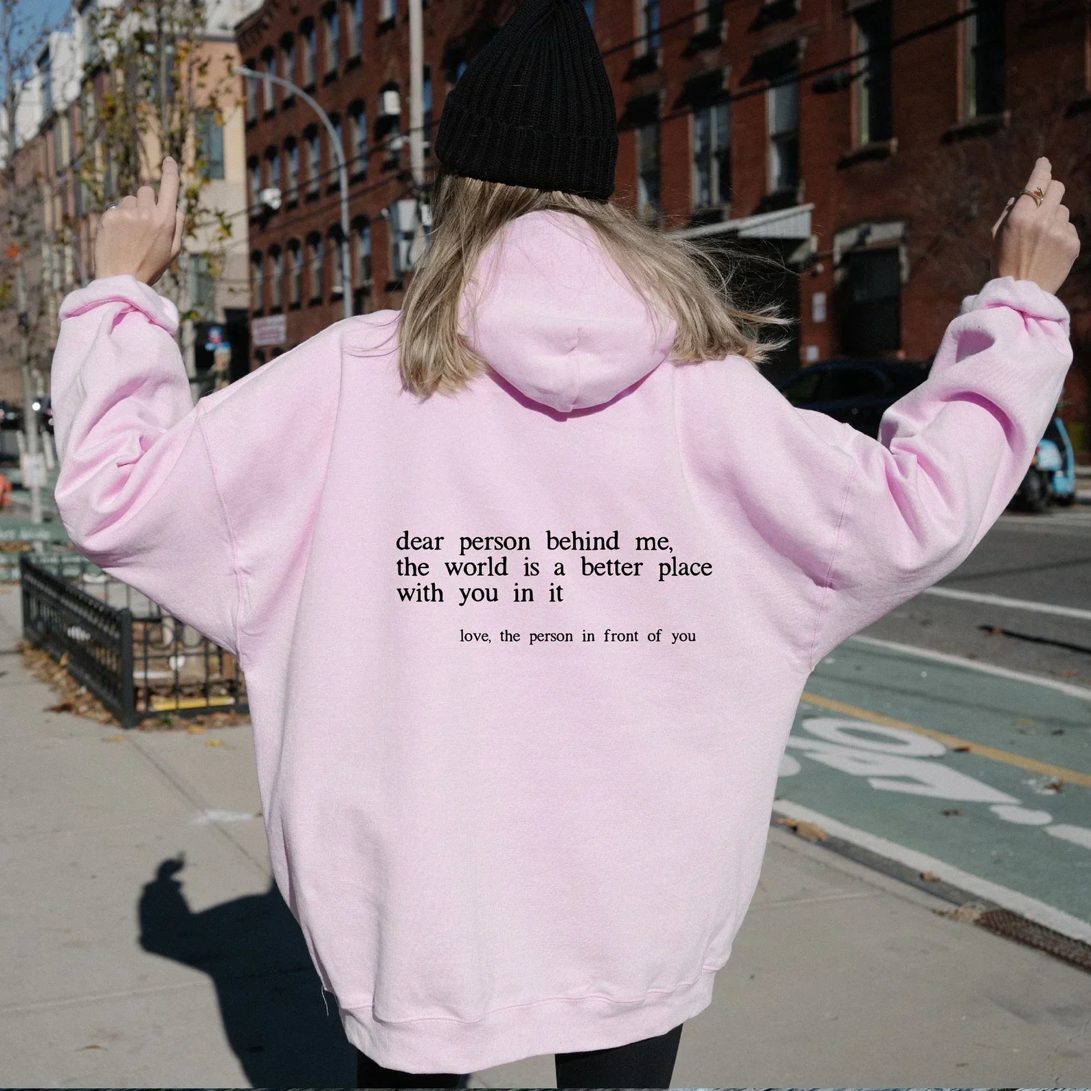 Women's Back Quote Print Hoodie | Oversized