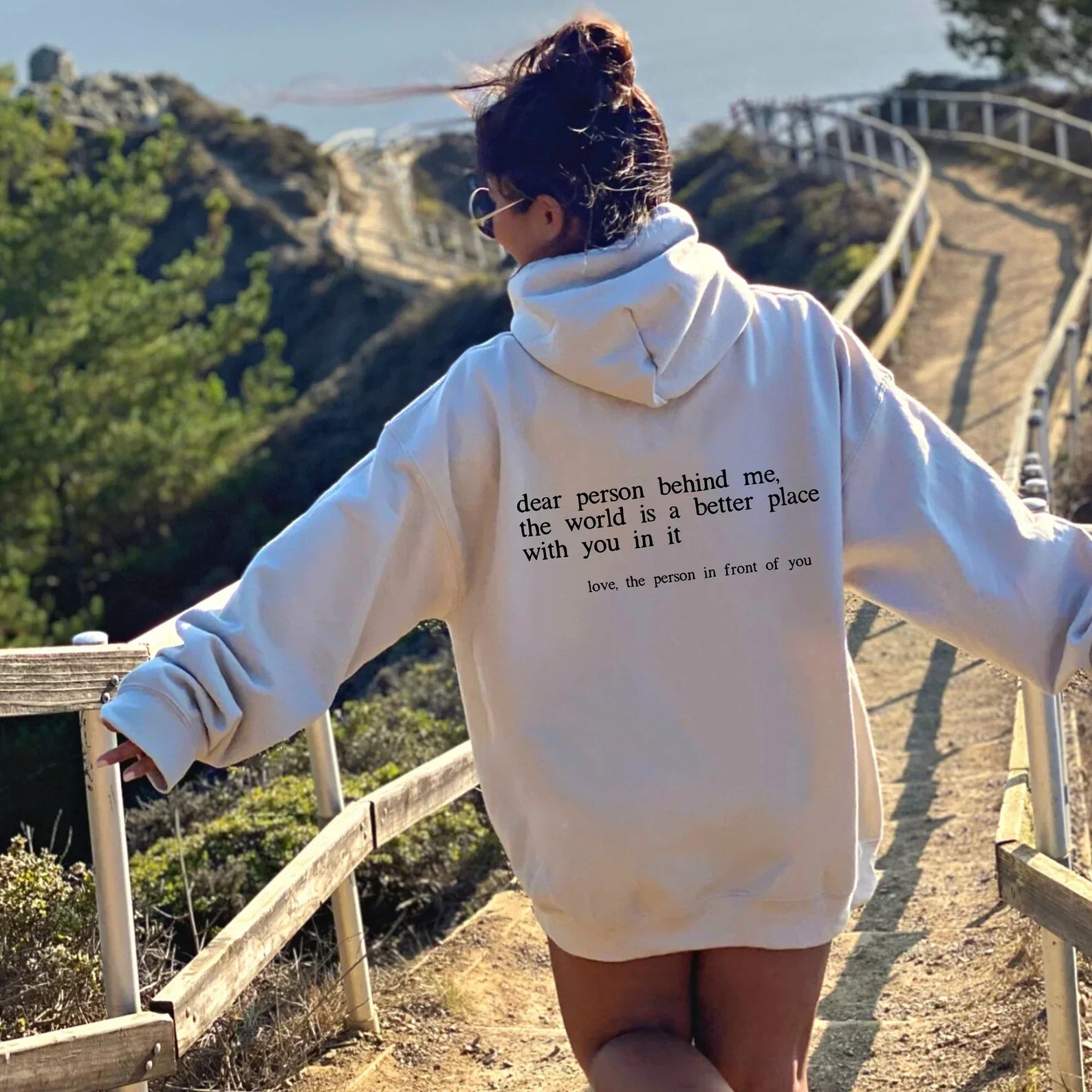 Women's Back Quote Print Hoodie | Oversized