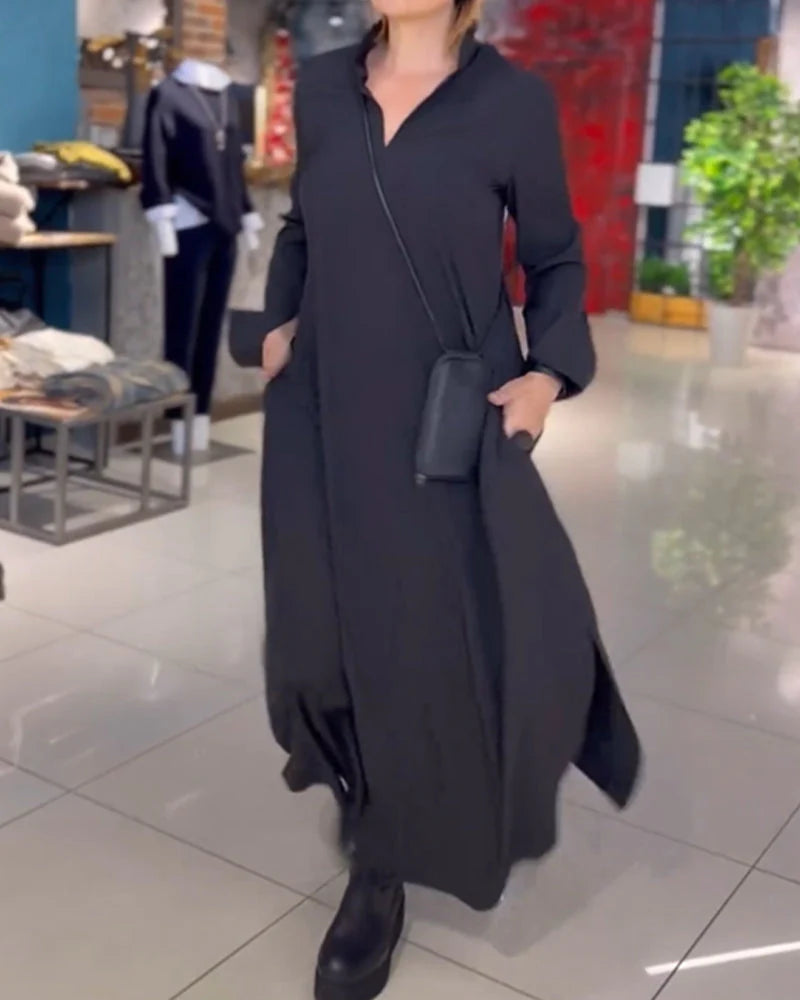 Women's Black Dress Long Sleeve | Maxi