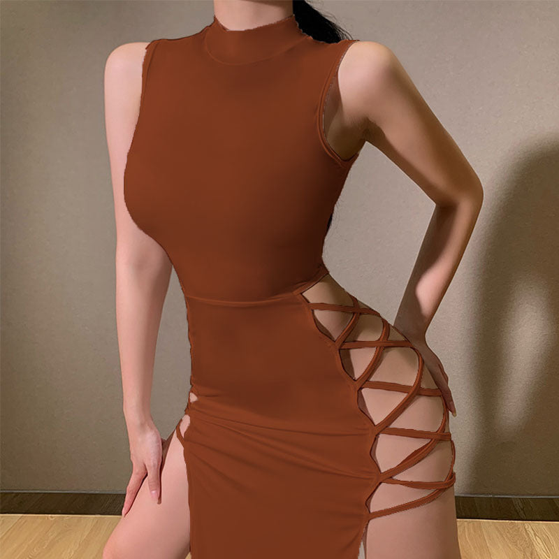 Women's Black Party Dress With Side Slits | Maxi