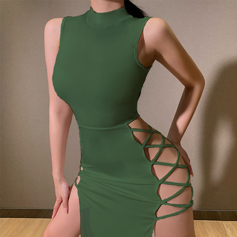 Women's Black Party Dress With Side Slits | Maxi