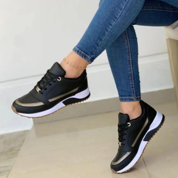 Women's Black Trainers Lace Up | Running