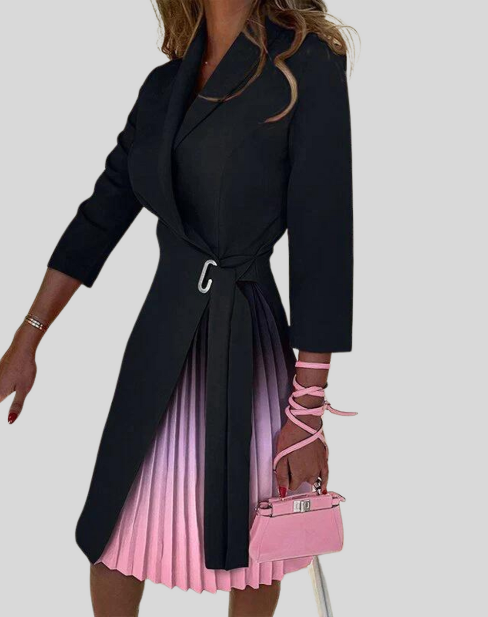 Women's Blazer Dress Pleated Skirt | Elegant