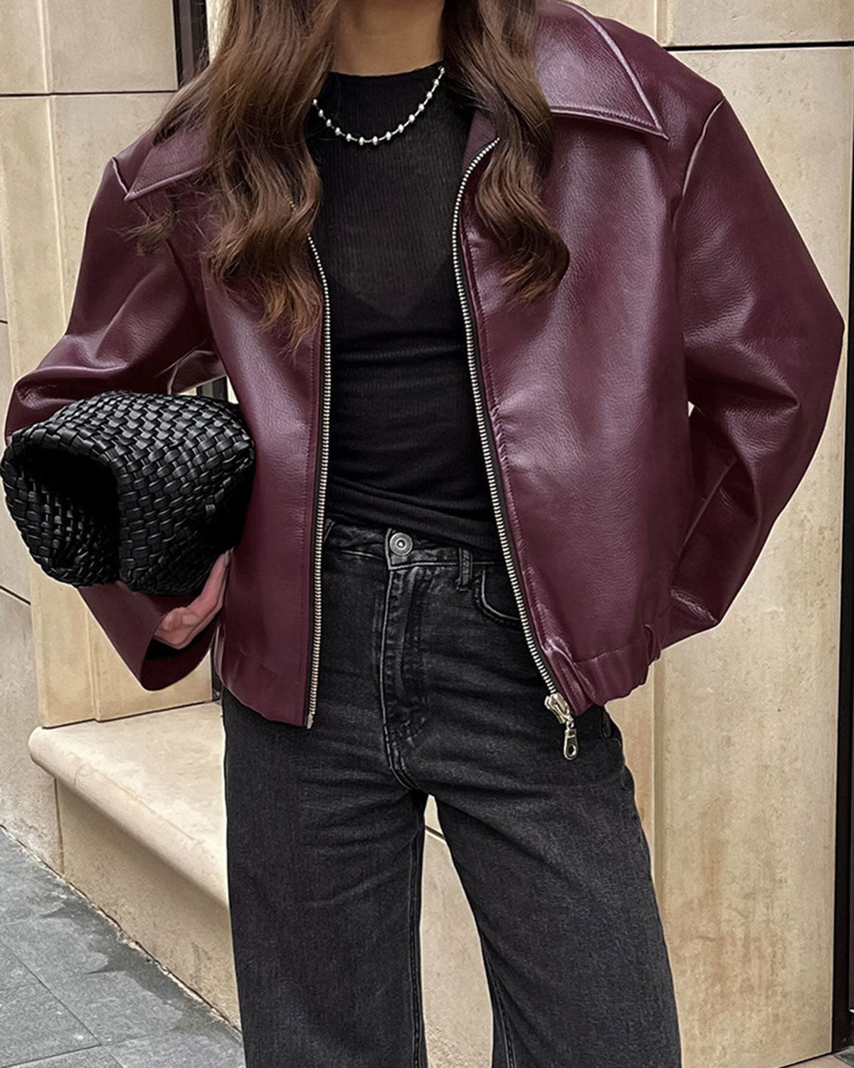 Women's Bomber Jacket with Zipper | Winter