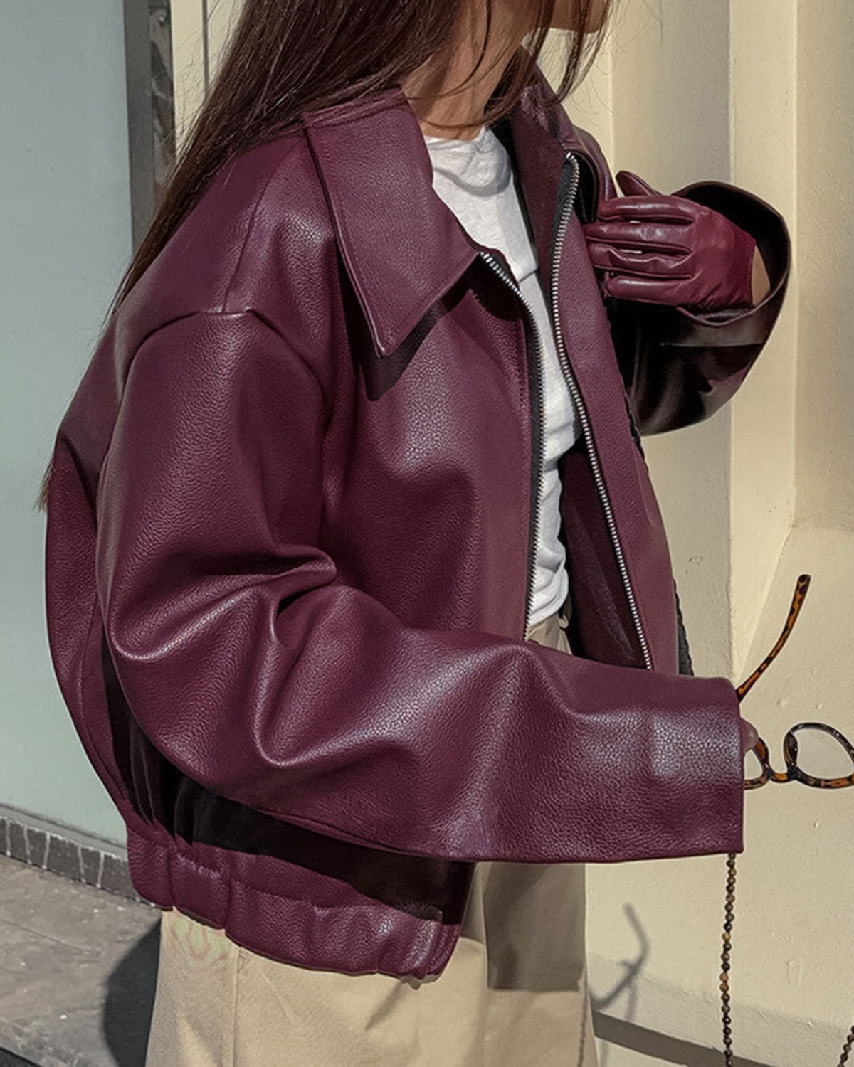 Women's Bomber Jacket with Zipper | Winter