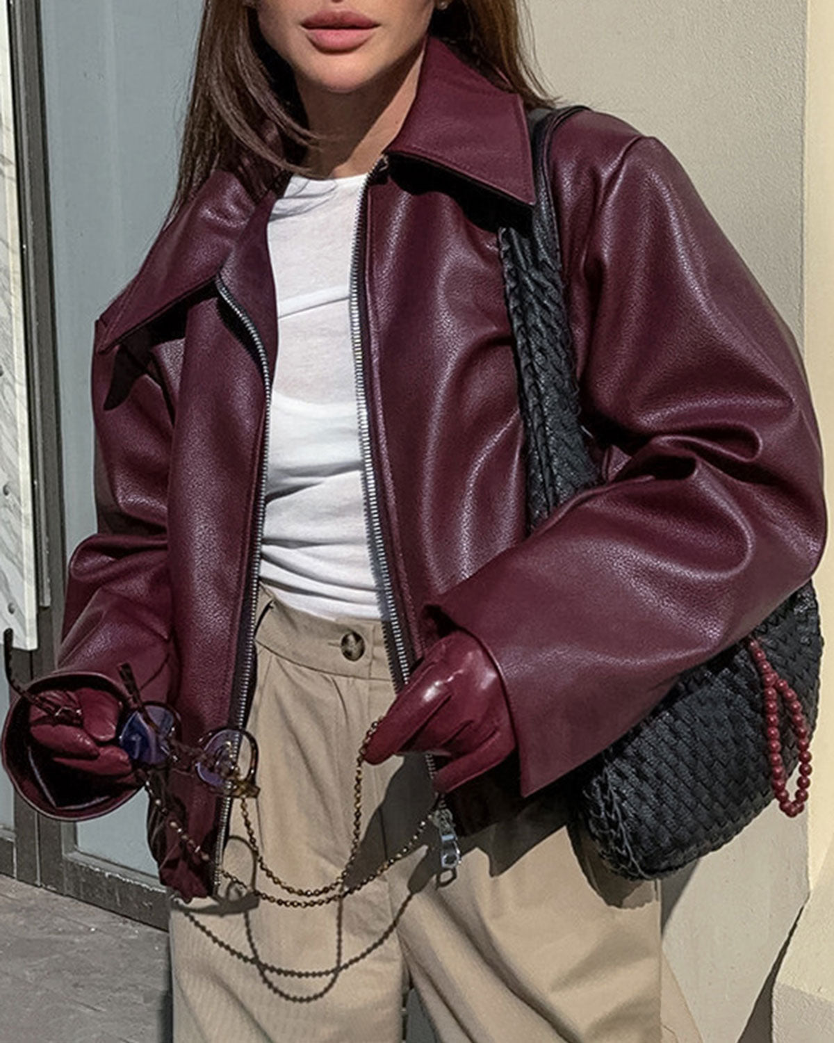 Women's Bomber Jacket with Zipper | Winter