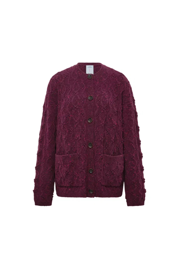 Women's Button Up Purple Knitted Jumper | Oversized