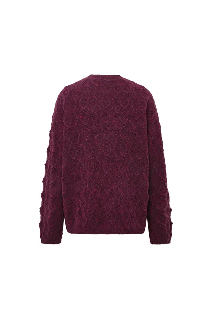 Women's Button Up Purple Knitted Jumper | Oversized