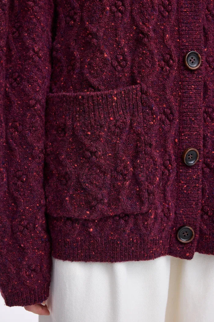 Women's Button Up Purple Knitted Jumper | Oversized