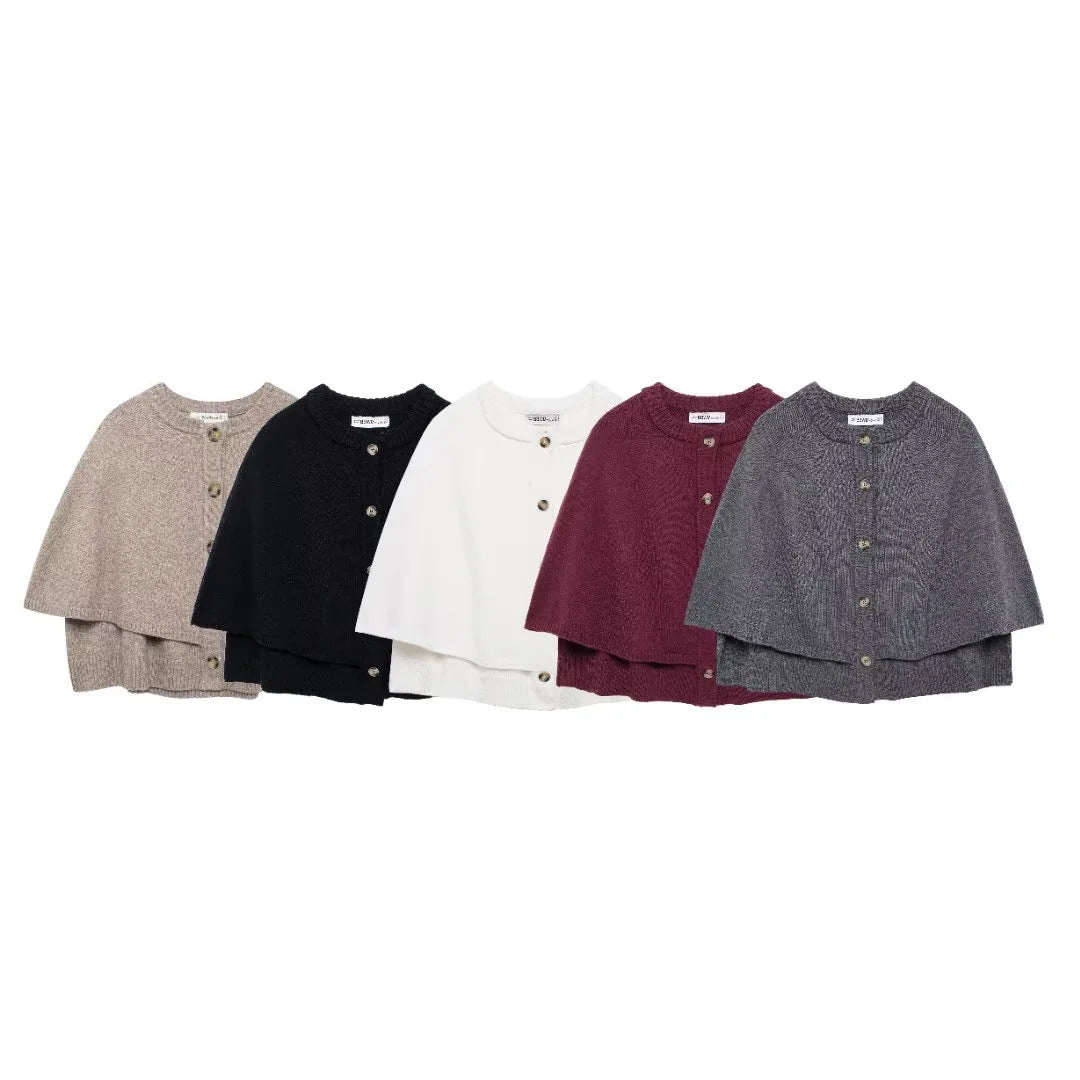 Women's Cape Knit Buttoned | Winter