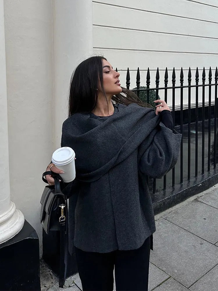 Women's Cape With Wide Sleeves & Oversized Fit | Soft