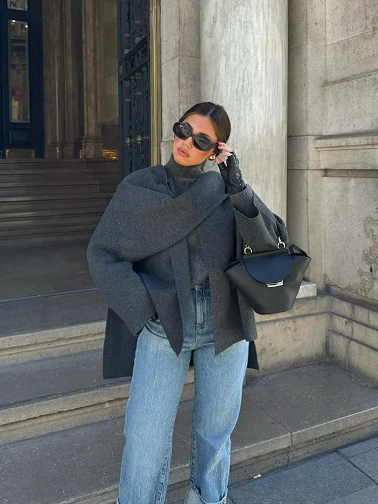 Women's Cape With Wide Sleeves & Oversized Fit | Soft