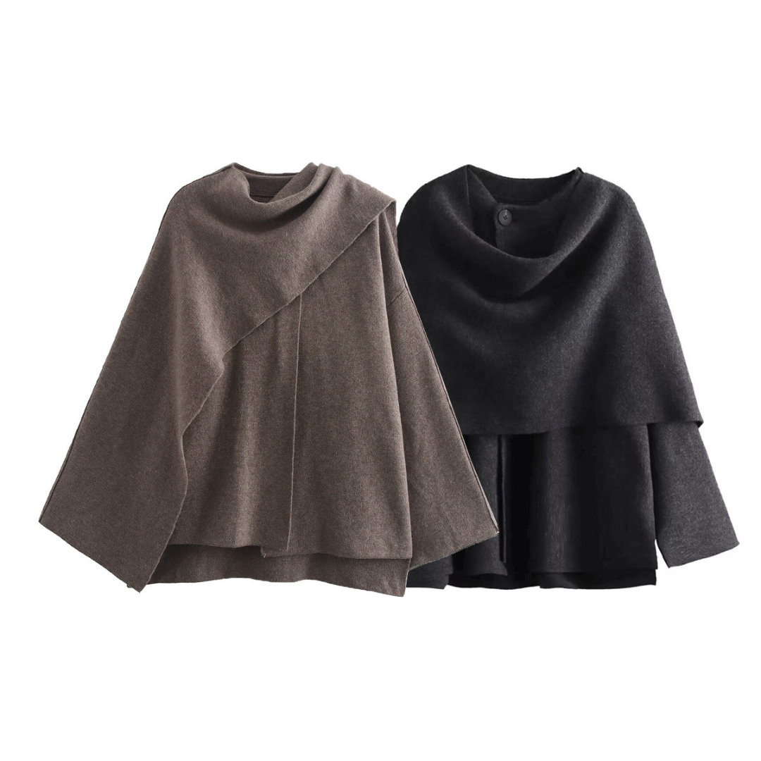 Women's Cape With Wide Sleeves & Oversized Fit | Soft