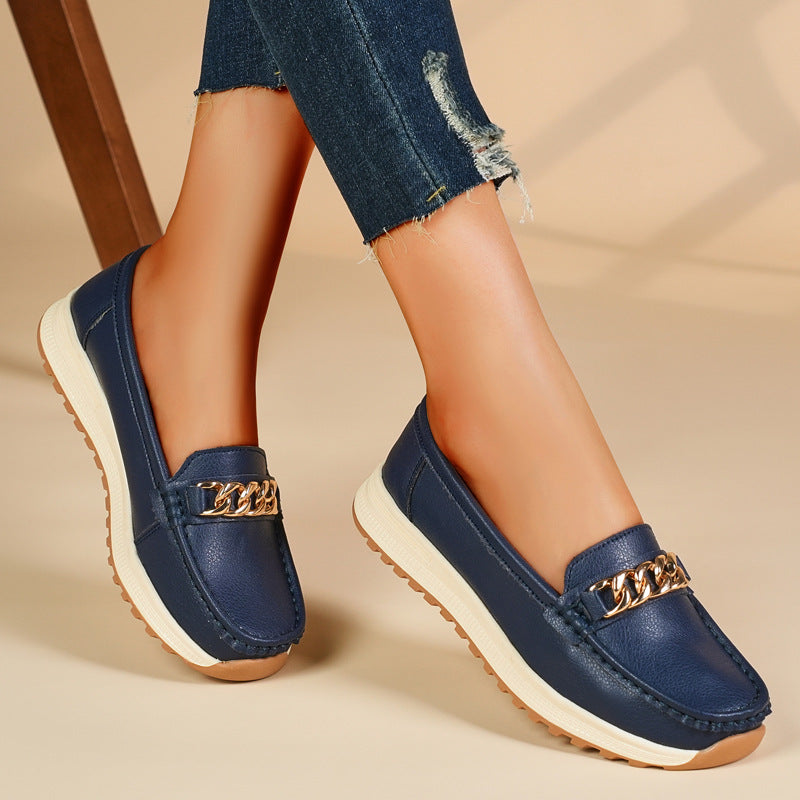 Women's Chain Detail Casual Slip On Loafers | Everyday