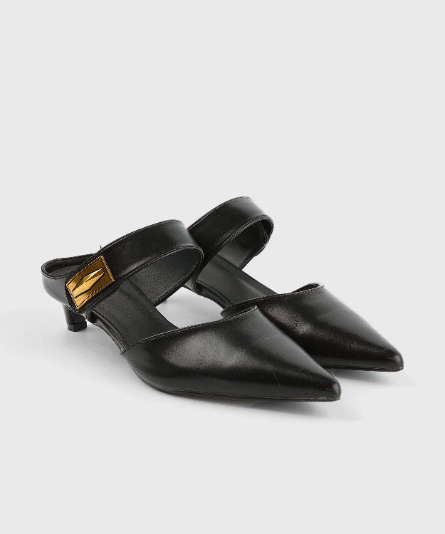 Women's Chic Kitten Heels Shoes Buckle Strap | Slip On