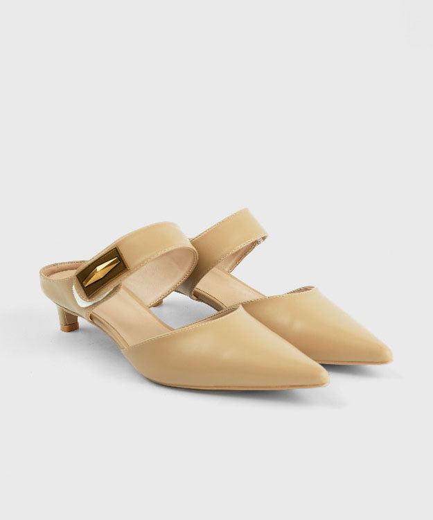 Women's Chic Kitten Heels Shoes Buckle Strap | Slip On