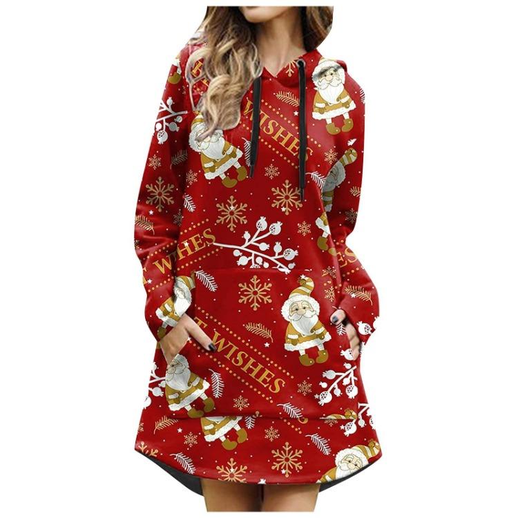 Women's Christmas Hoodie Merry Longline | Festive