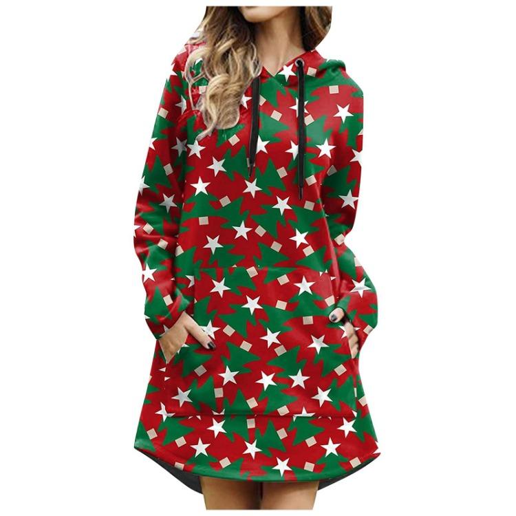 Women's Christmas Hoodie Merry Longline | Festive