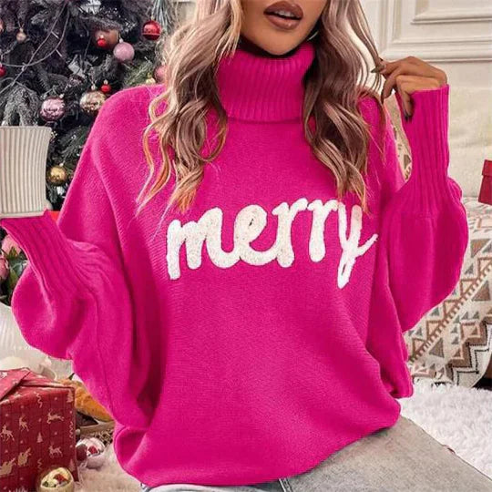 Women’s Christmas Jumper Merry Print | Festive