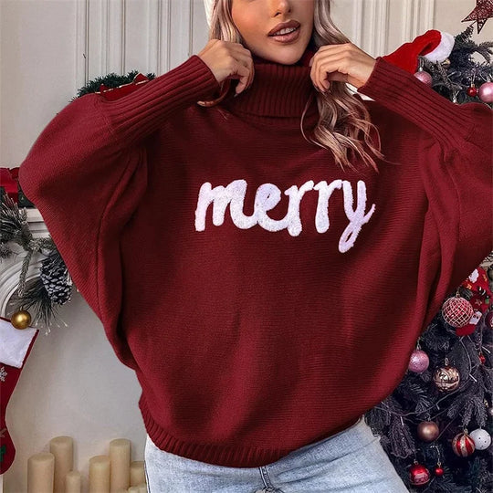 Women’s Christmas Jumper Merry Print | Festive
