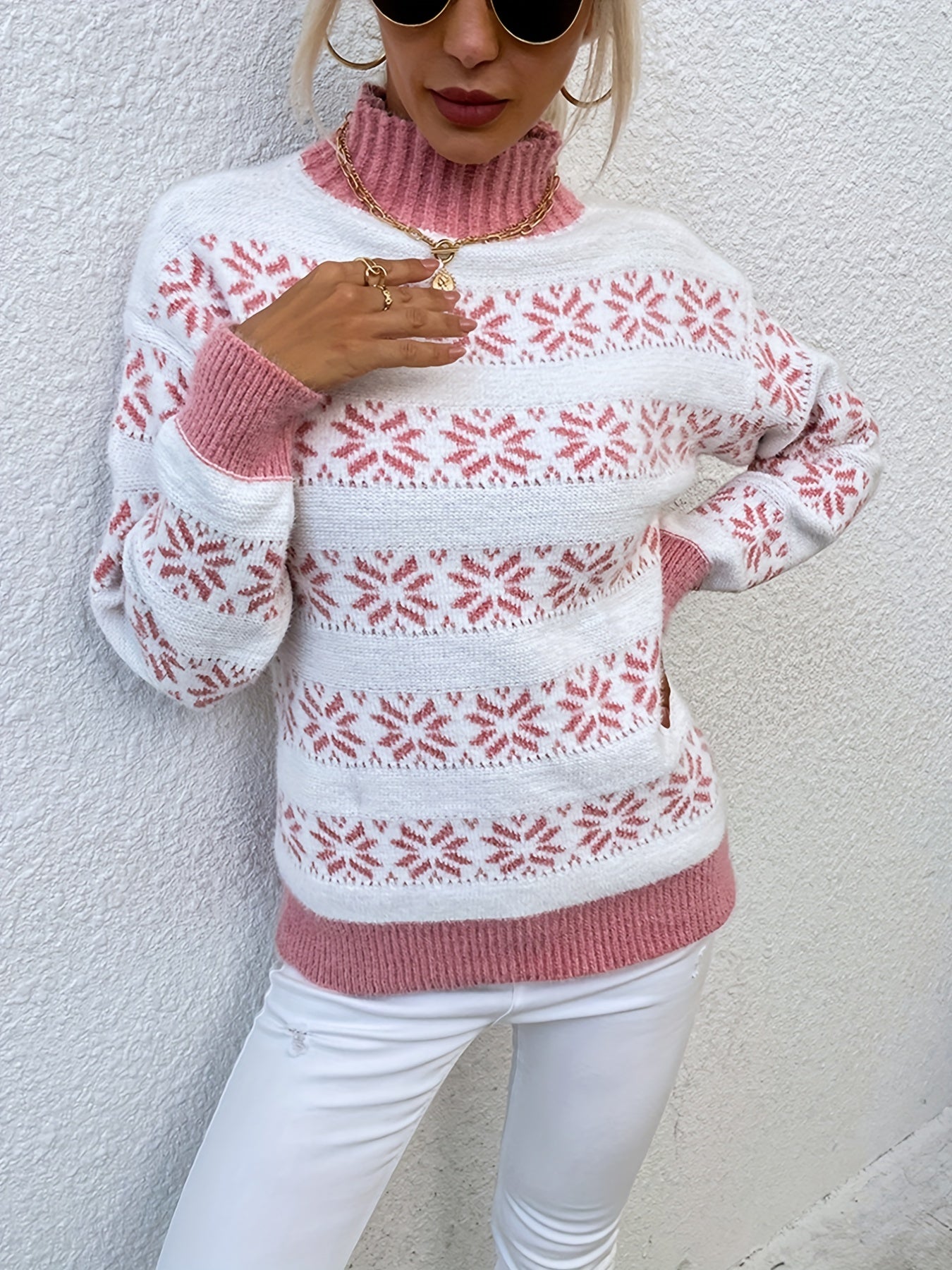 Women’s Christmas Jumper Snowflake Pattern | Festive