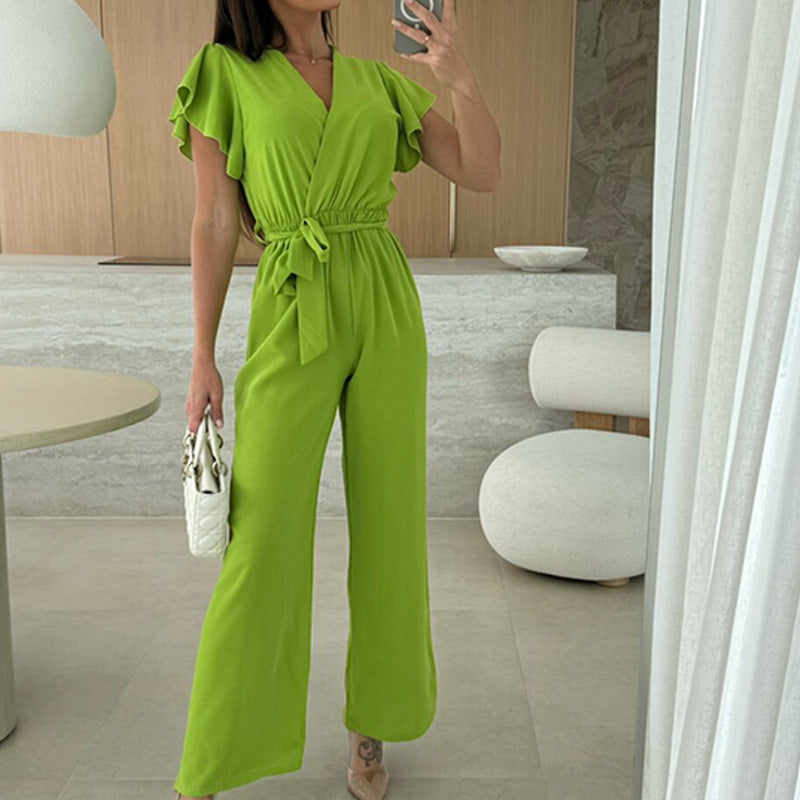 Women's Christmas Party Outfit Jumpsuit Wide Leg | Wrap