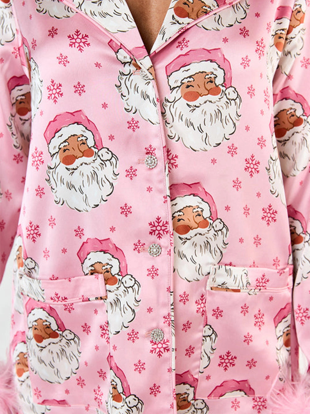 Women’s Christmas Pyjamas Santa Print Set | Festive