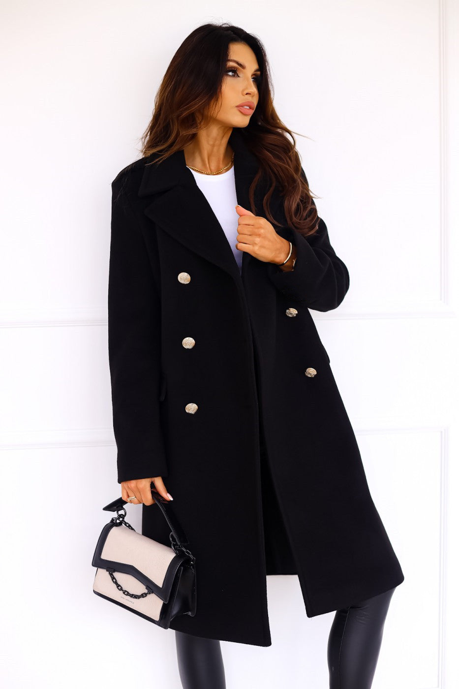 Women's Coat Double Breasted Button | Long
