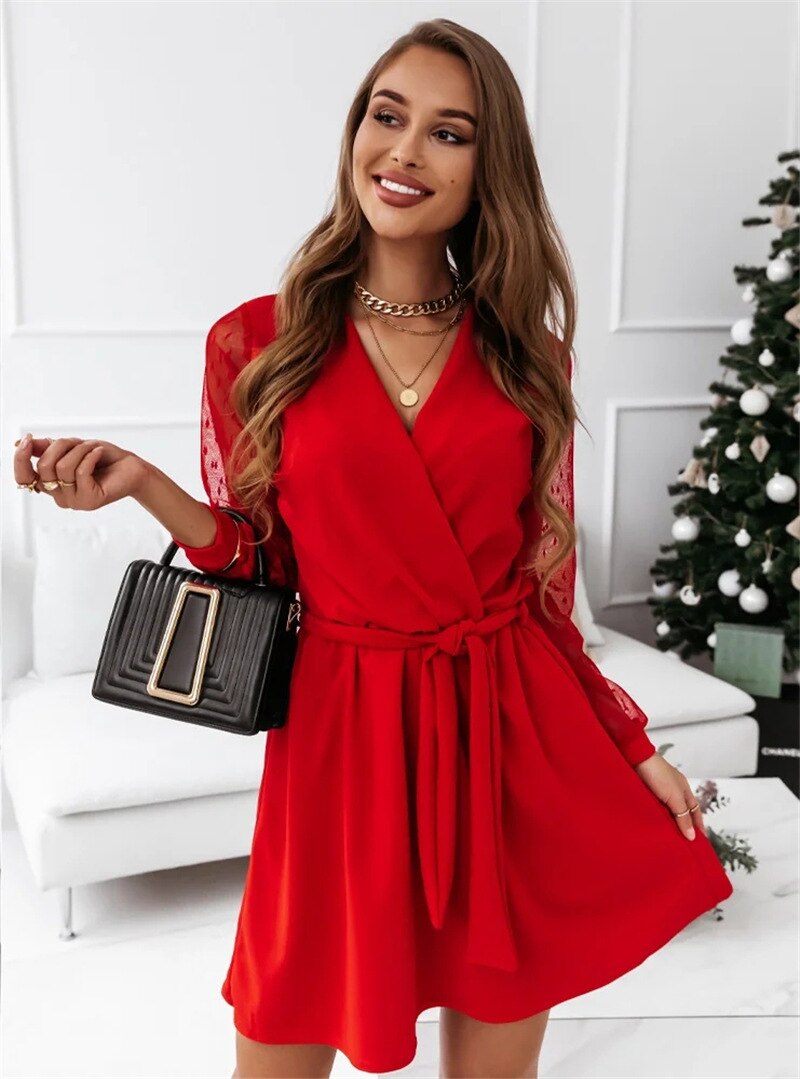 Women's Cocktail Dress Wrap Long Sleeve | Party