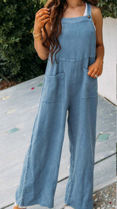 Women's Dungarees Loose Fit with Pockets | Casual