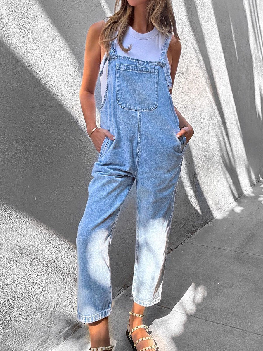Women's Dungarees Straight Leg Jumpsuit | Casual