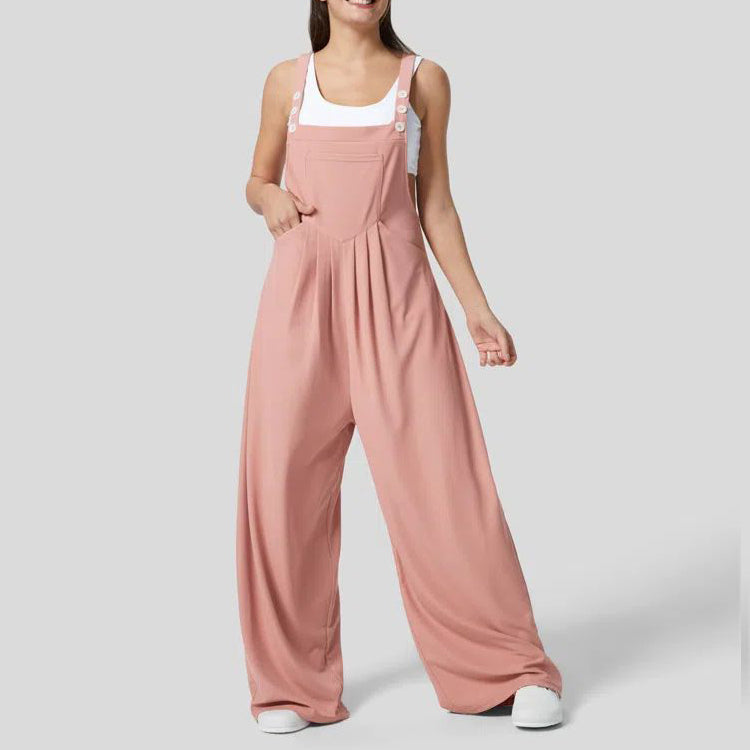 Women's Dungarees Wide Leg with Pockets | Casual