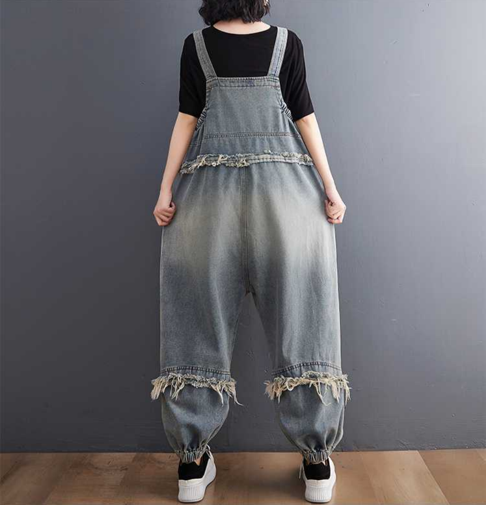 Women's Dungarees Wide Leg Jumpsuit | Casual