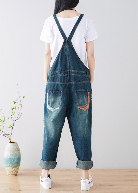 Women's Dungarees Wide Leg with Patch Work | Casual