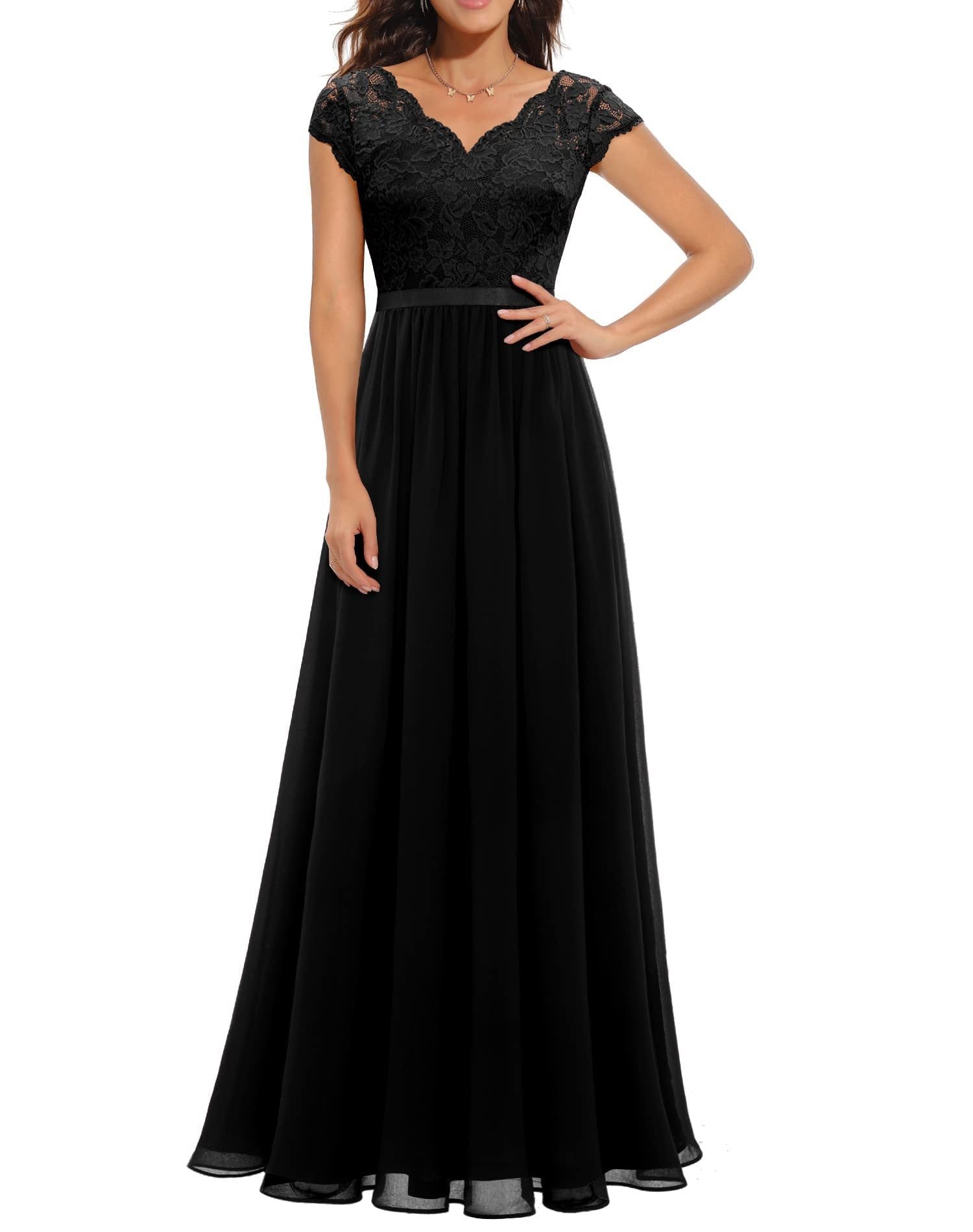 Women's Elegant Bridal Gown Dress With Lace Bodice | Wedding