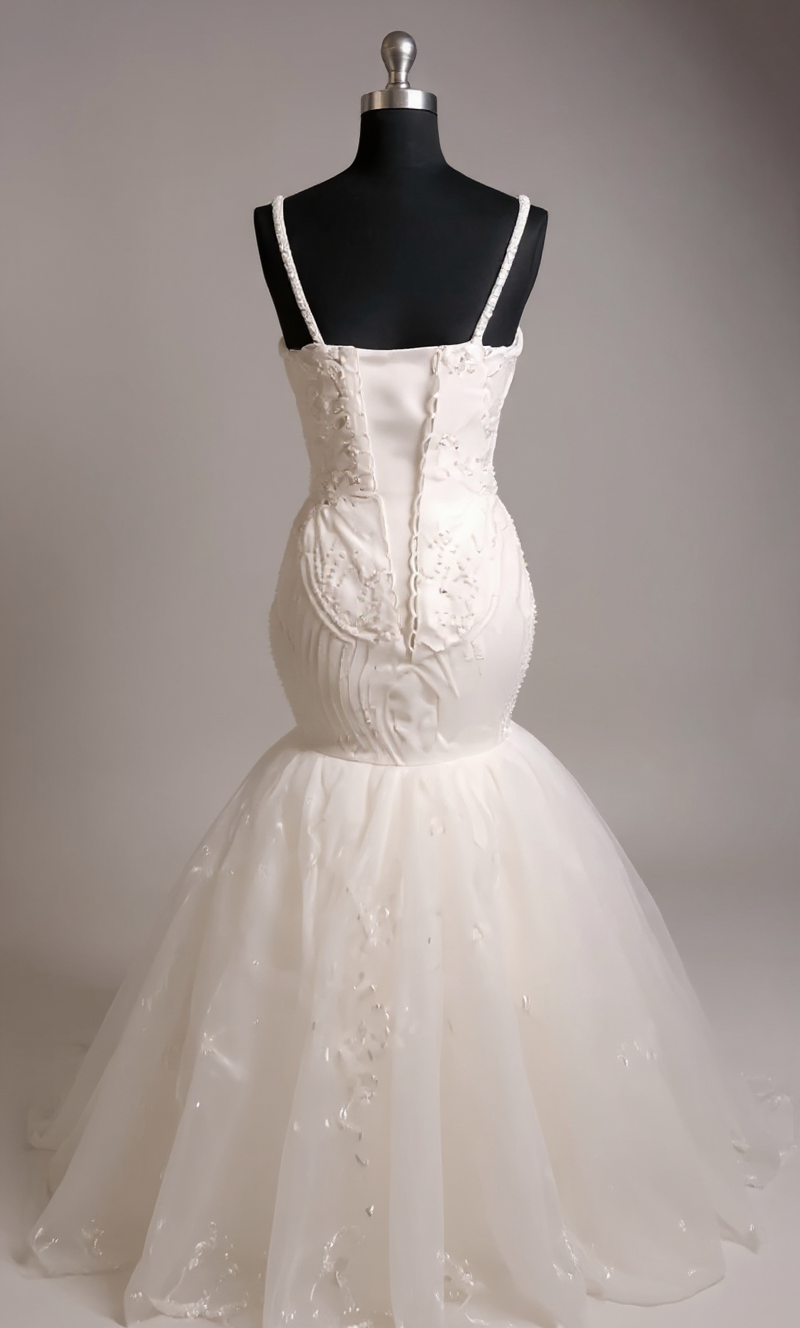 Women's Elegant Bridal Wedding Gown Dress Lace Mermaid Fit | Maxi